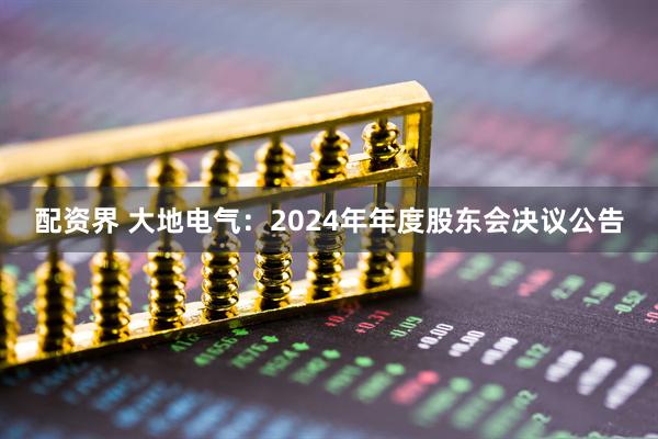 配资界 大地电气：2024年年度股东会决议公告